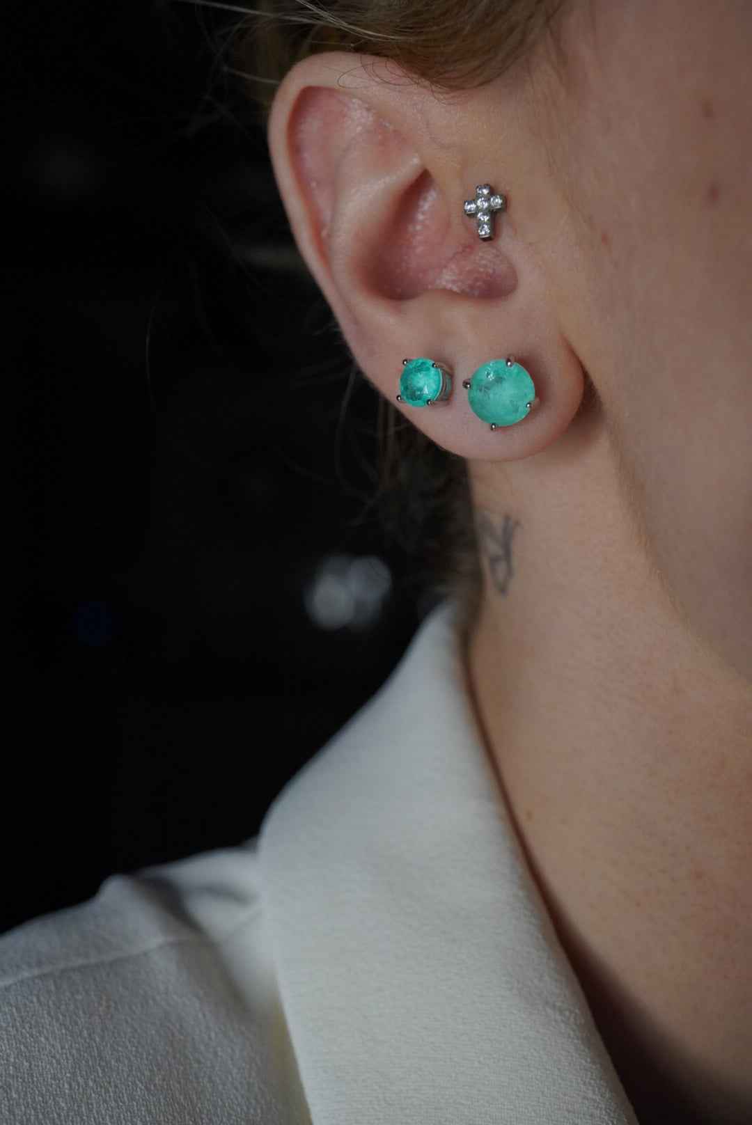 Chelsea Colombian Emerald Earrings 10mm | Lab Grown