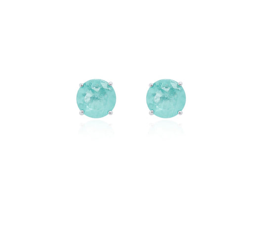 Chelsea Colombian Emerald Earrings 6mm - Rubielle London