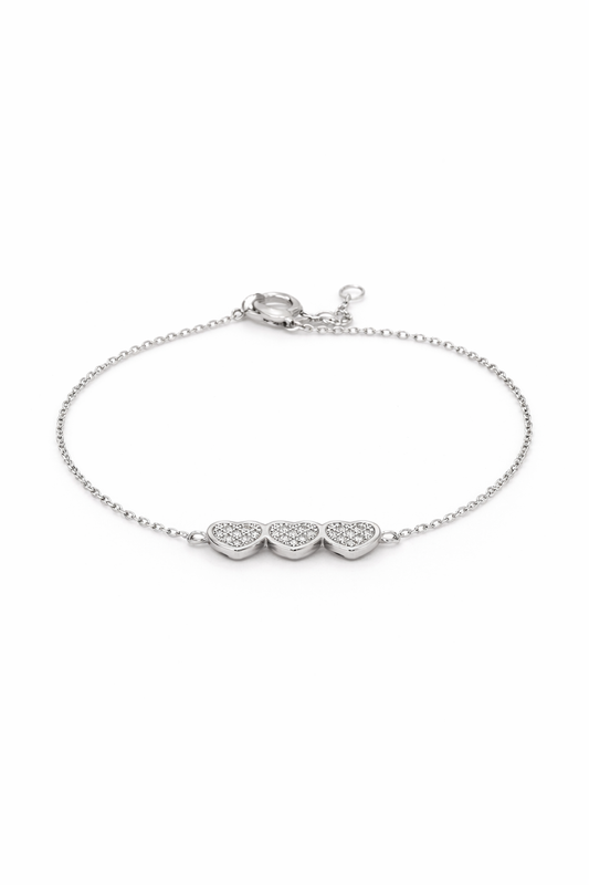 Windsor Triple Heart Bracelet - Rubielle London