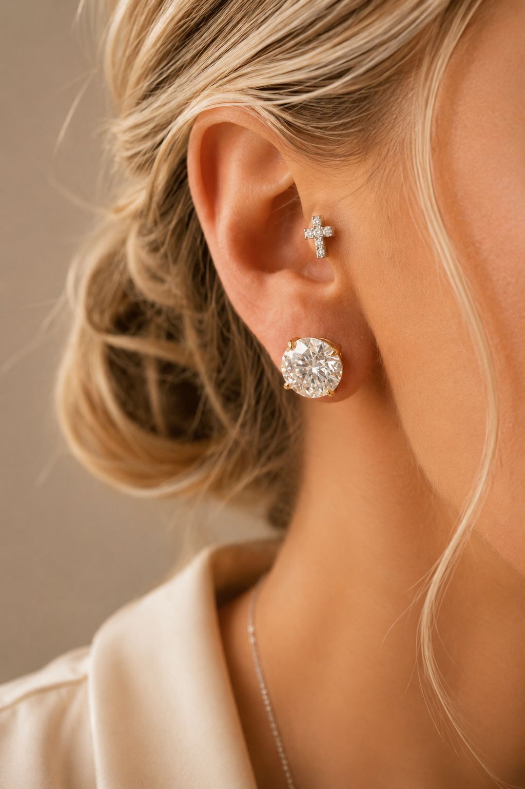 Sovereign Moissanite Earrings 10mm  — Classic Setting