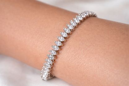 Ascot Marquise Tennis Bracelet - Rubielle London