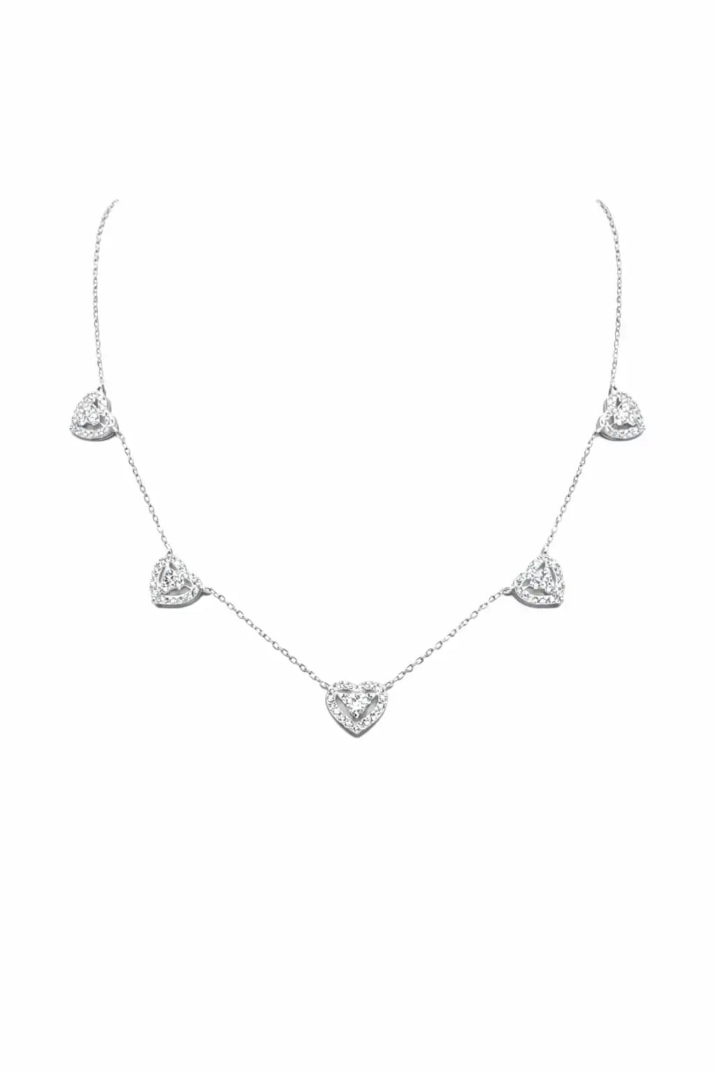 Windsor Five Hearts Necklace - Rubielle London