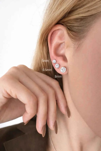 Sovereign Moissanite Stud Earrings - 6.5mm