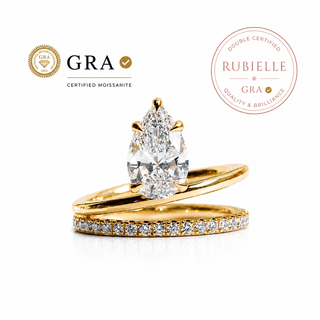 Ashbourne Moissanite Ring — Solid Gold - Rubielle London