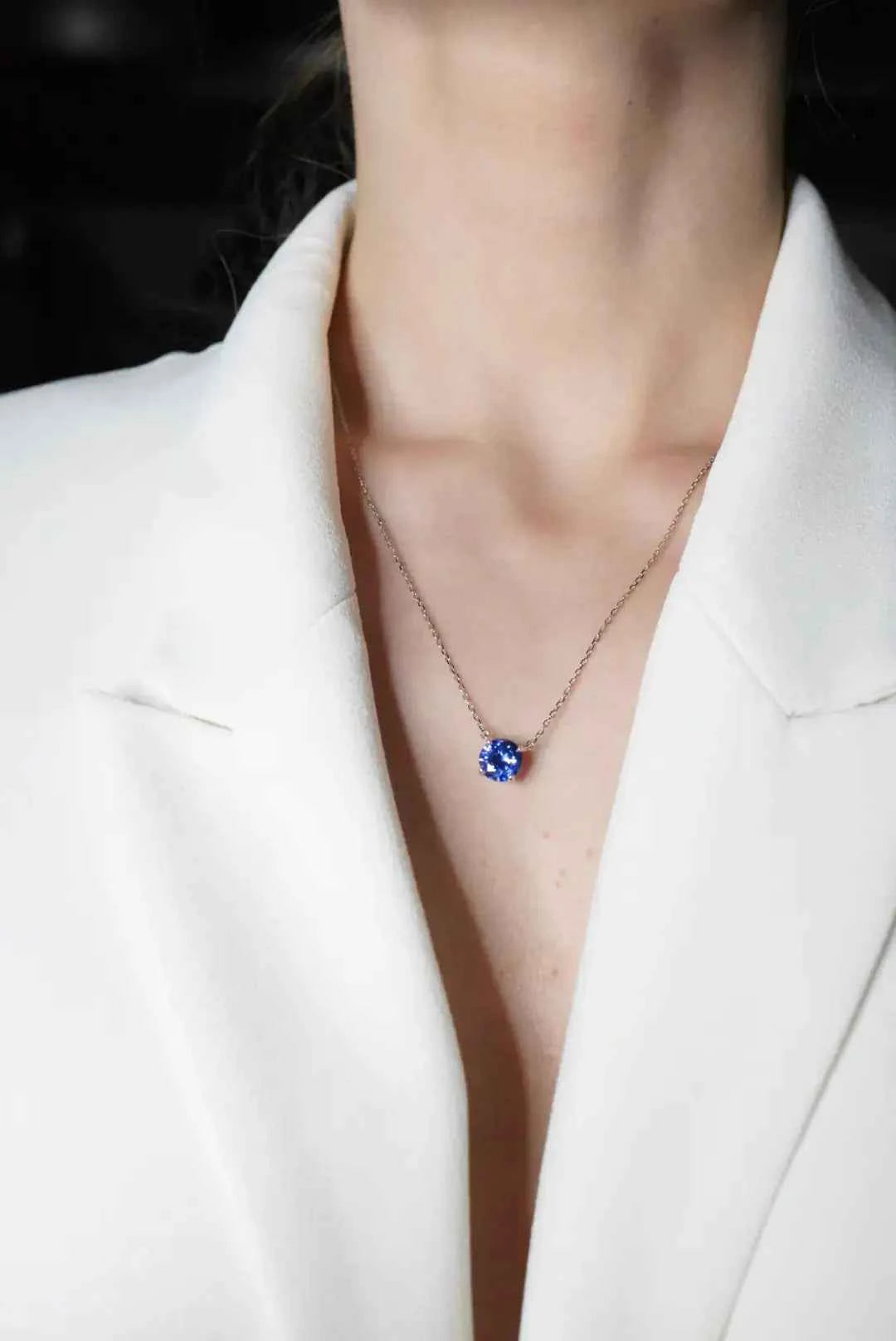 Chelsea Solitaire Tanzanite Necklace 8mm