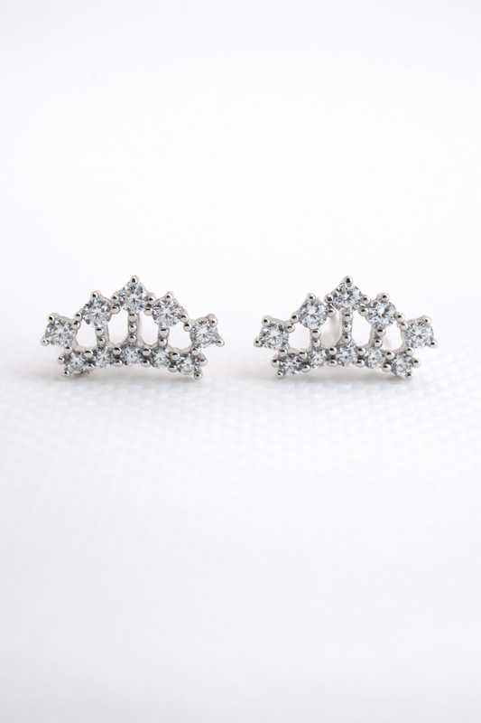 Crown Stud Earrings - Rubielle London
