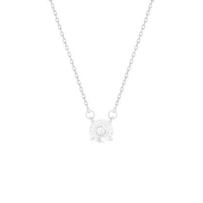 Chelsea Solitaire Necklace — 6.5mm Portuguese Setting Edition - Rubielle London