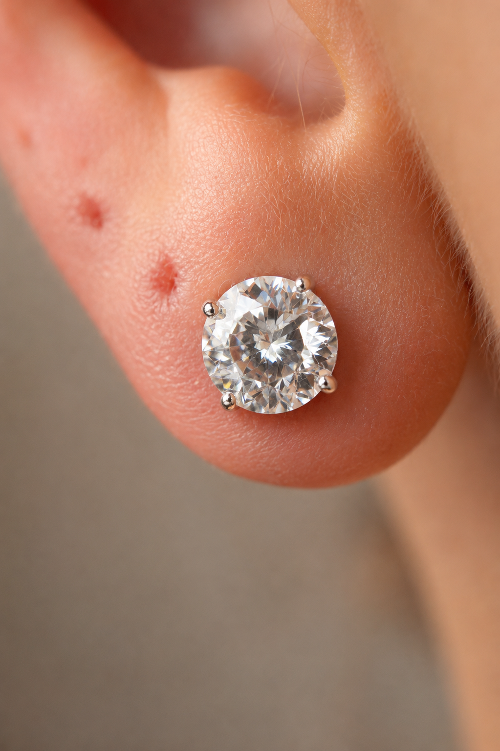 Sovereign Moissanite Stud Earrings — 6.5MM Portuguese Setting Edition