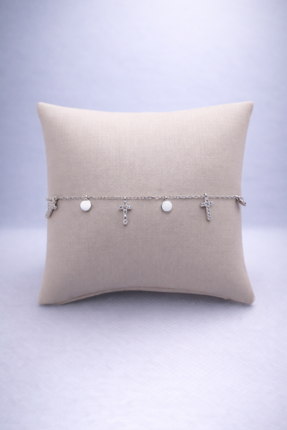 Windsor Cross Charm Bracelet - Rubielle London