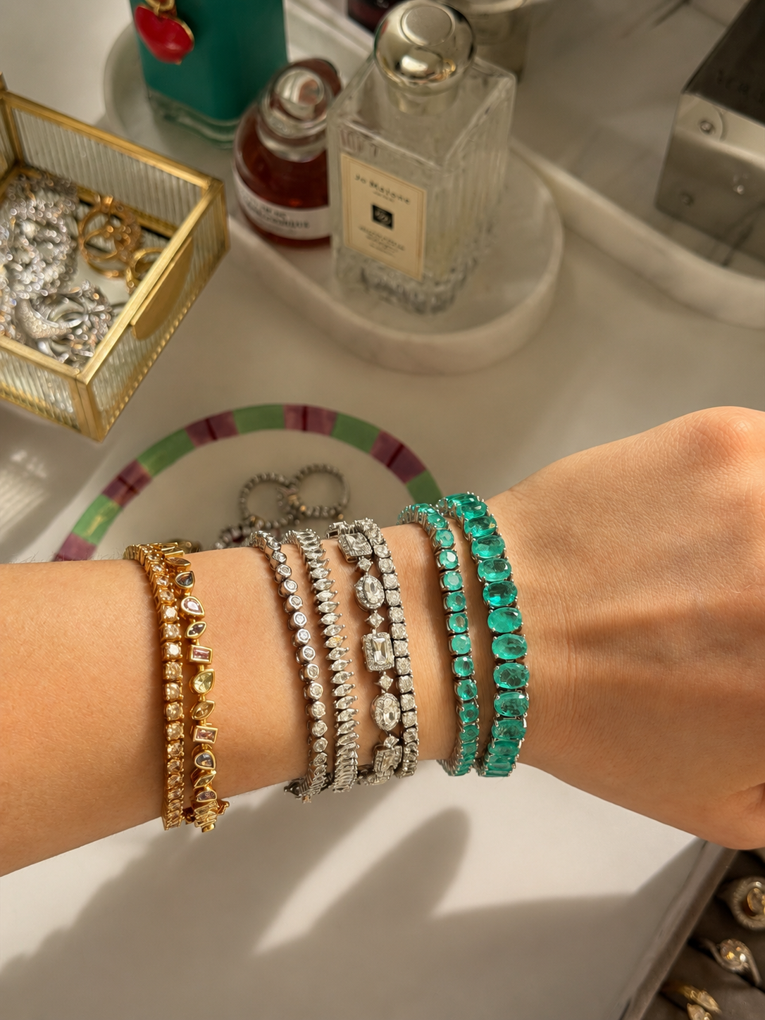 The Kensington Mosaic Tennis Bracelet - Rubielle London