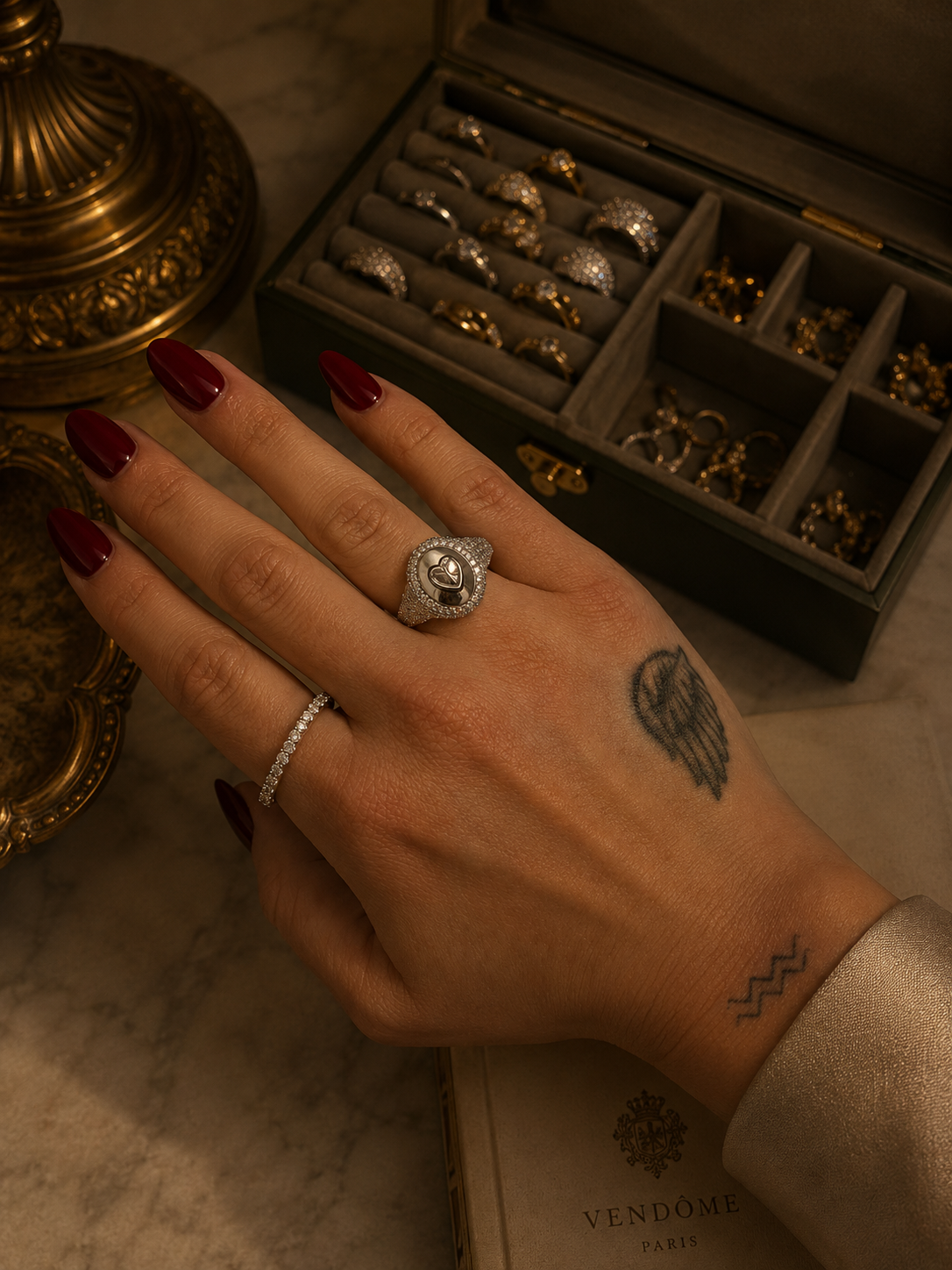 Belgravia Heart Moissanite Ring - Rubielle London