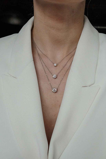 Chelsea Solitaire Necklace — 6.5mm Portuguese Setting Edition