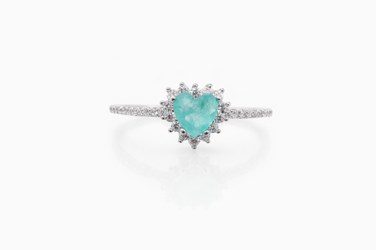 Aurora Colombian Emerald Halo Ring - Rubielle London