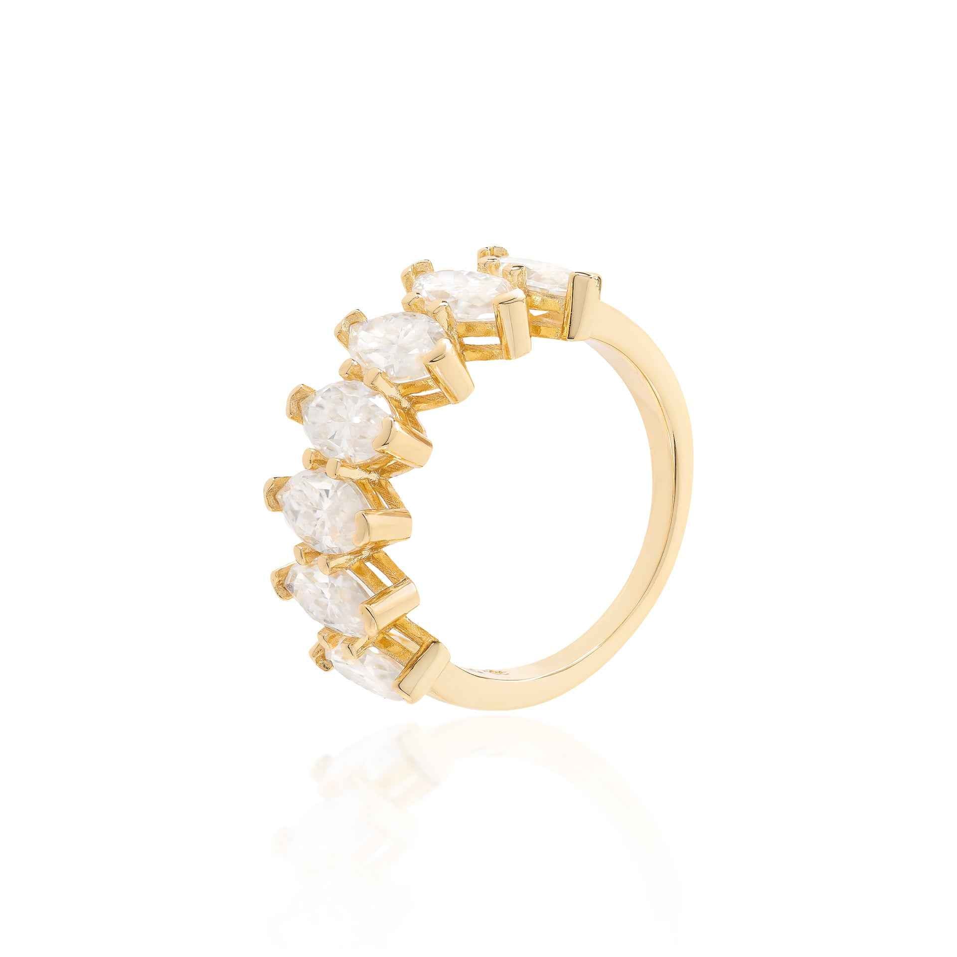 Royal Marquise Moissanite Ring 3.71ct — 18k Gold Vermeil