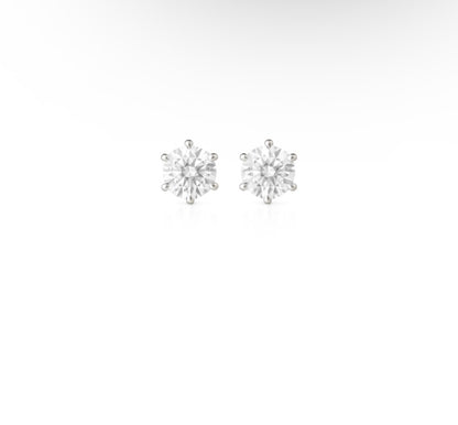 Sovereign Moissanite Stud Earrings 8mm - Rubielle London
