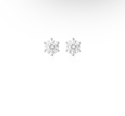 Sovereign Moissanite Stud Earrings 8mm - Rubielle London