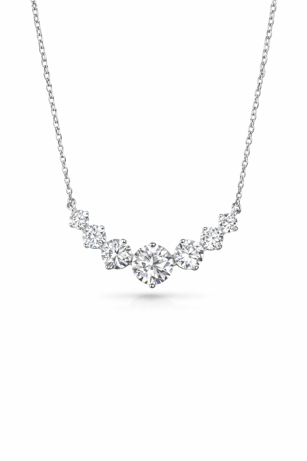 Ascot Graduated Moissanite Necklace - Rubielle London