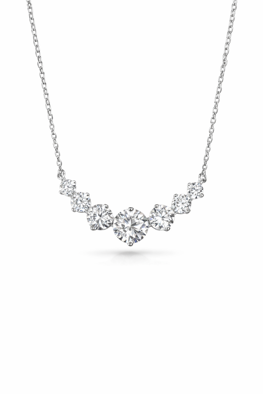 Ascot Graduated Moissanite Necklace - Rubielle London