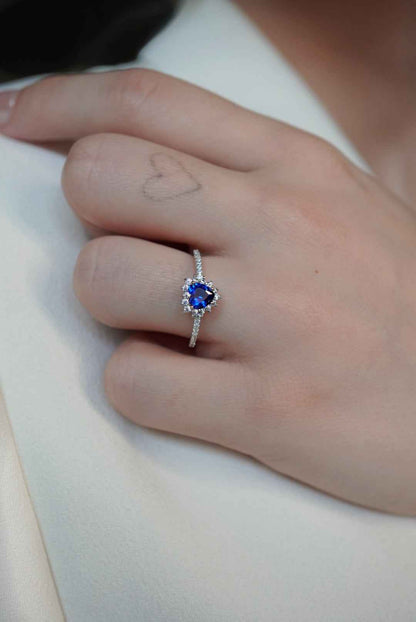 Aurora Sapphire Halo Ring