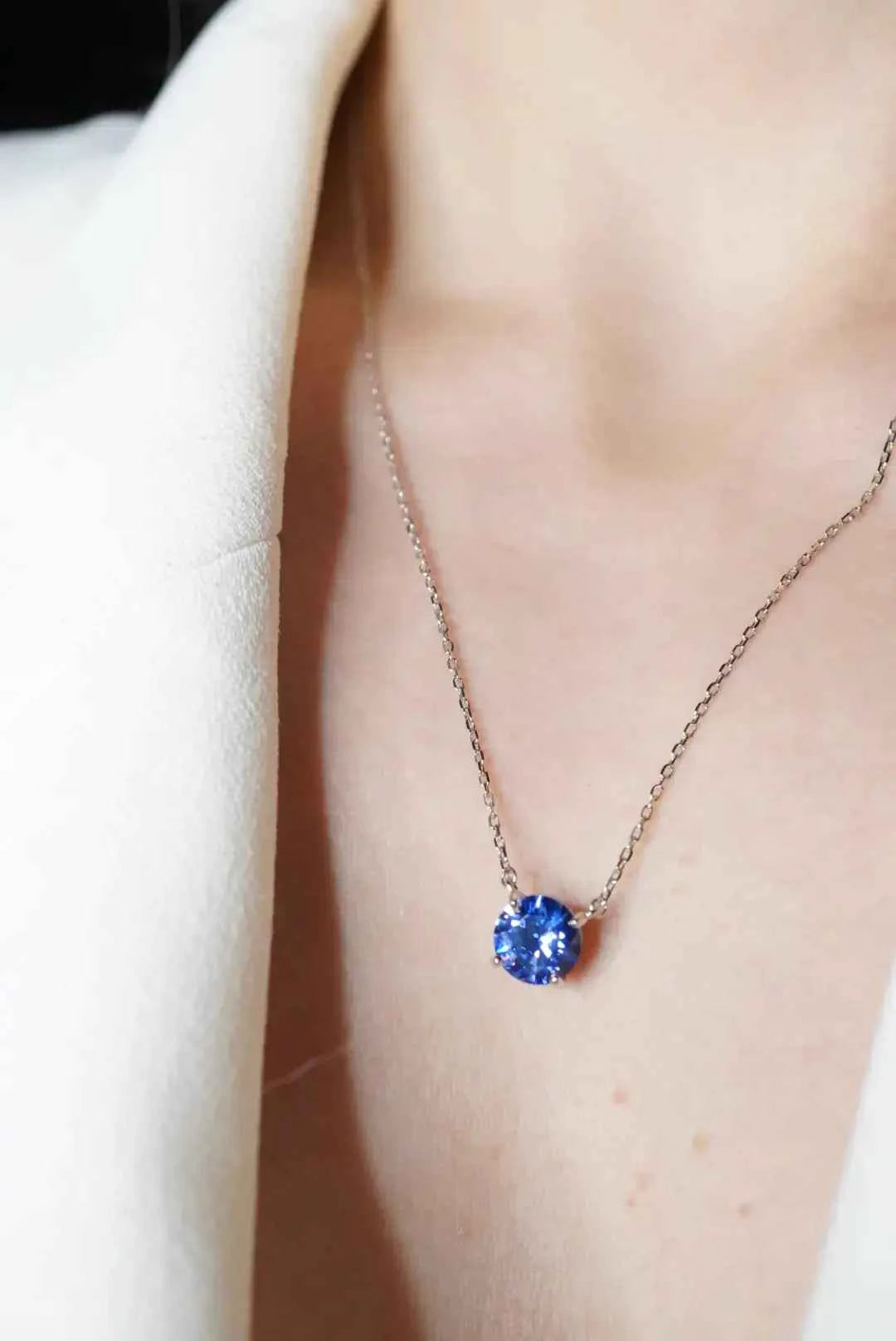 Chelsea Solitaire Tanzanite Necklace 8mm