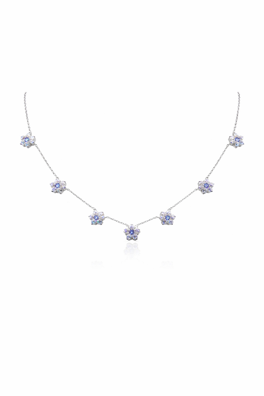 Kew Tanzanite Bloom Chain Necklace - Rubielle London