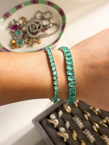 The Chivor Colombian Emerald Tennis Bracelet - 3mm - Rubielle London