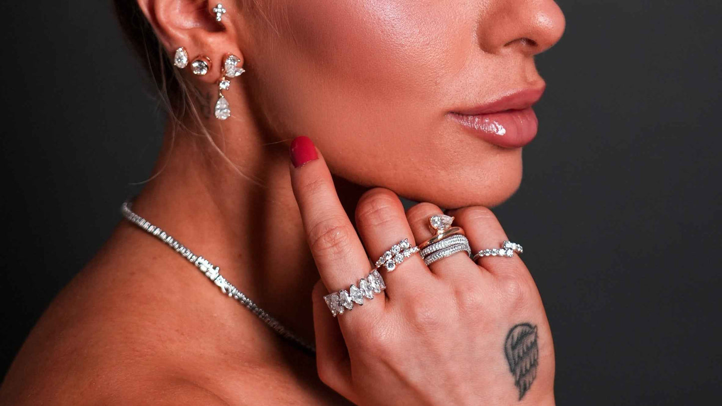 Halcyon Cascade Moissanite Earrings — Vermeil Edition