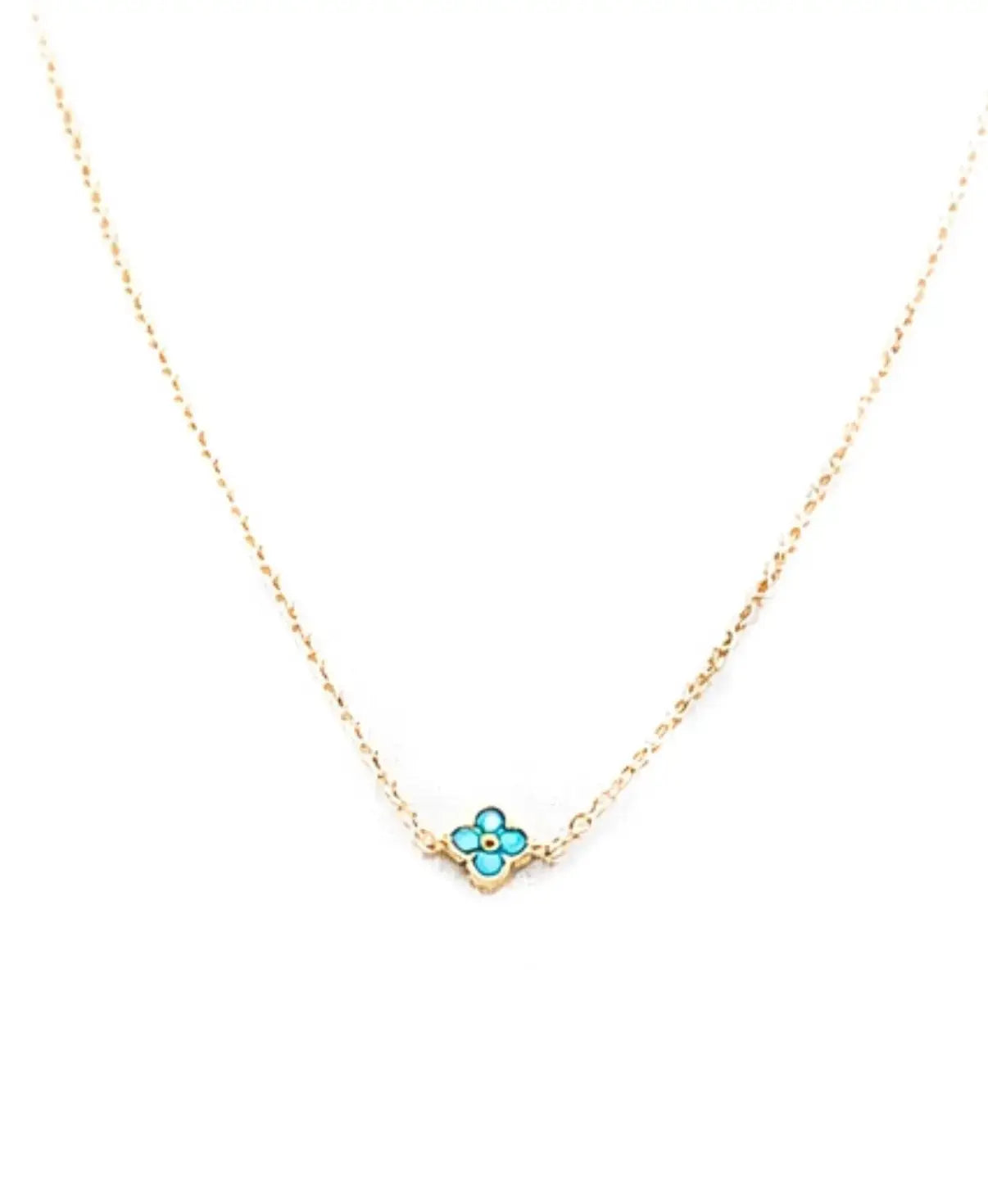 Albion Mini Clover Turquoise Necklace - Rubielle London