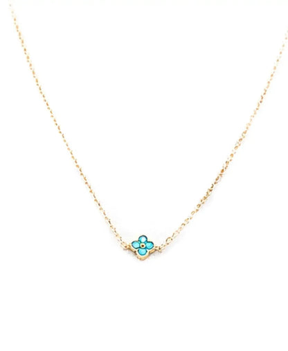 Albion Mini Clover Turquoise Necklace - Rubielle London