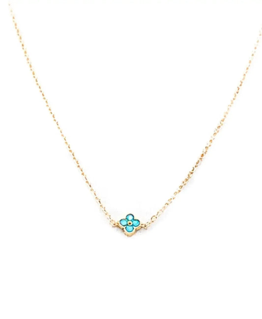 Albion Mini Clover Turquoise Necklace - Rubielle London