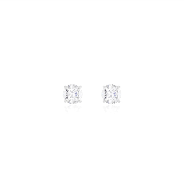 Chelsea Solitaire Stud Earrings 8mm - Rubielle London