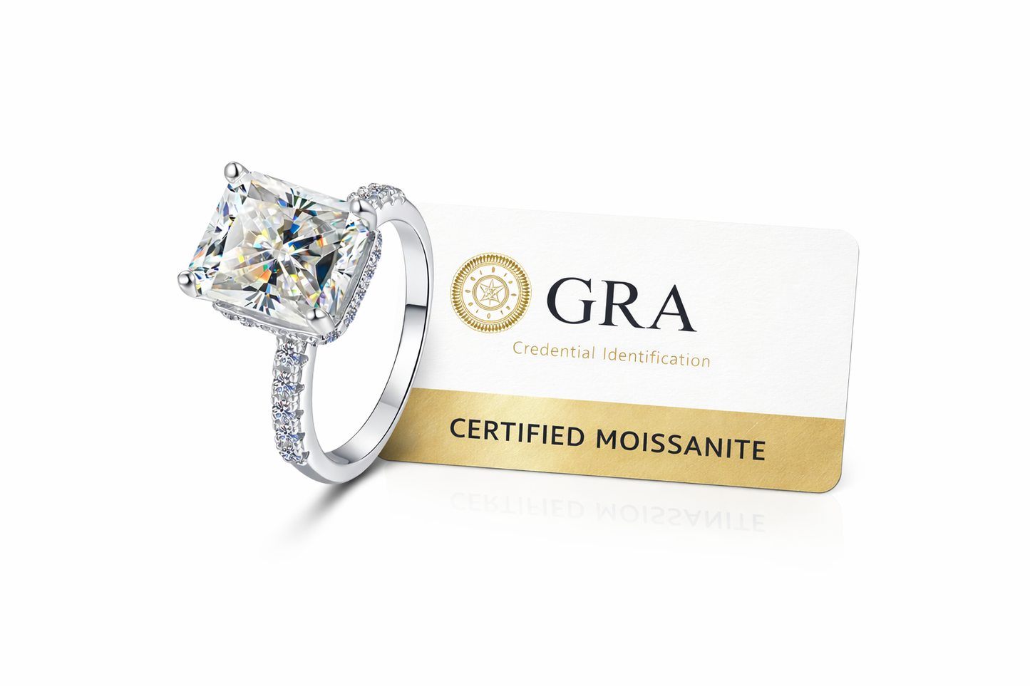 Highgrove Emerald-cut Moissanite Ring - Rubielle London