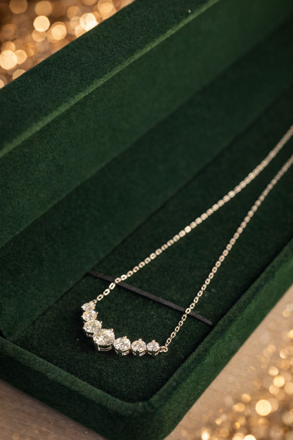 Ascot Graduated Moissanite Necklace - Rubielle London