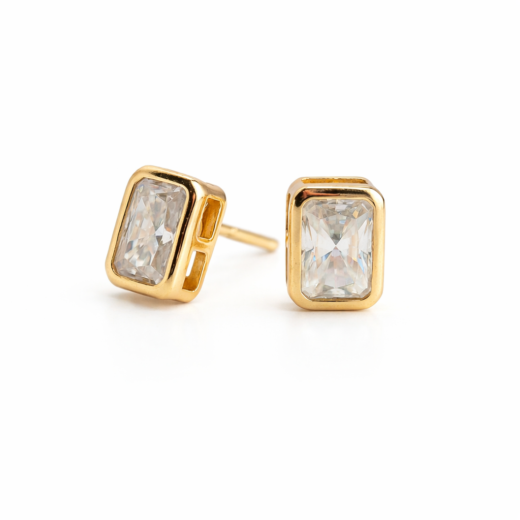 Regalia Moissanite Earrings — 18k Gold - Rubielle London