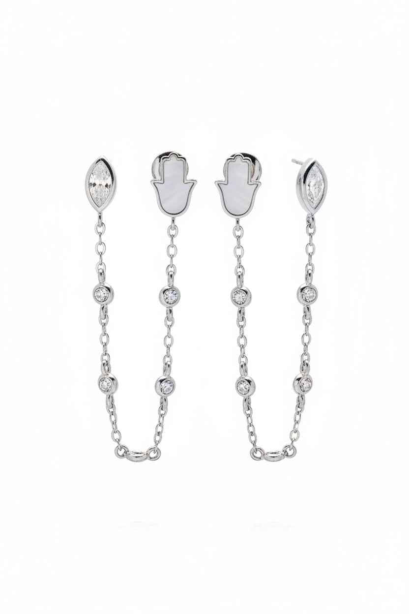 The Albion Hand Chain Earrings