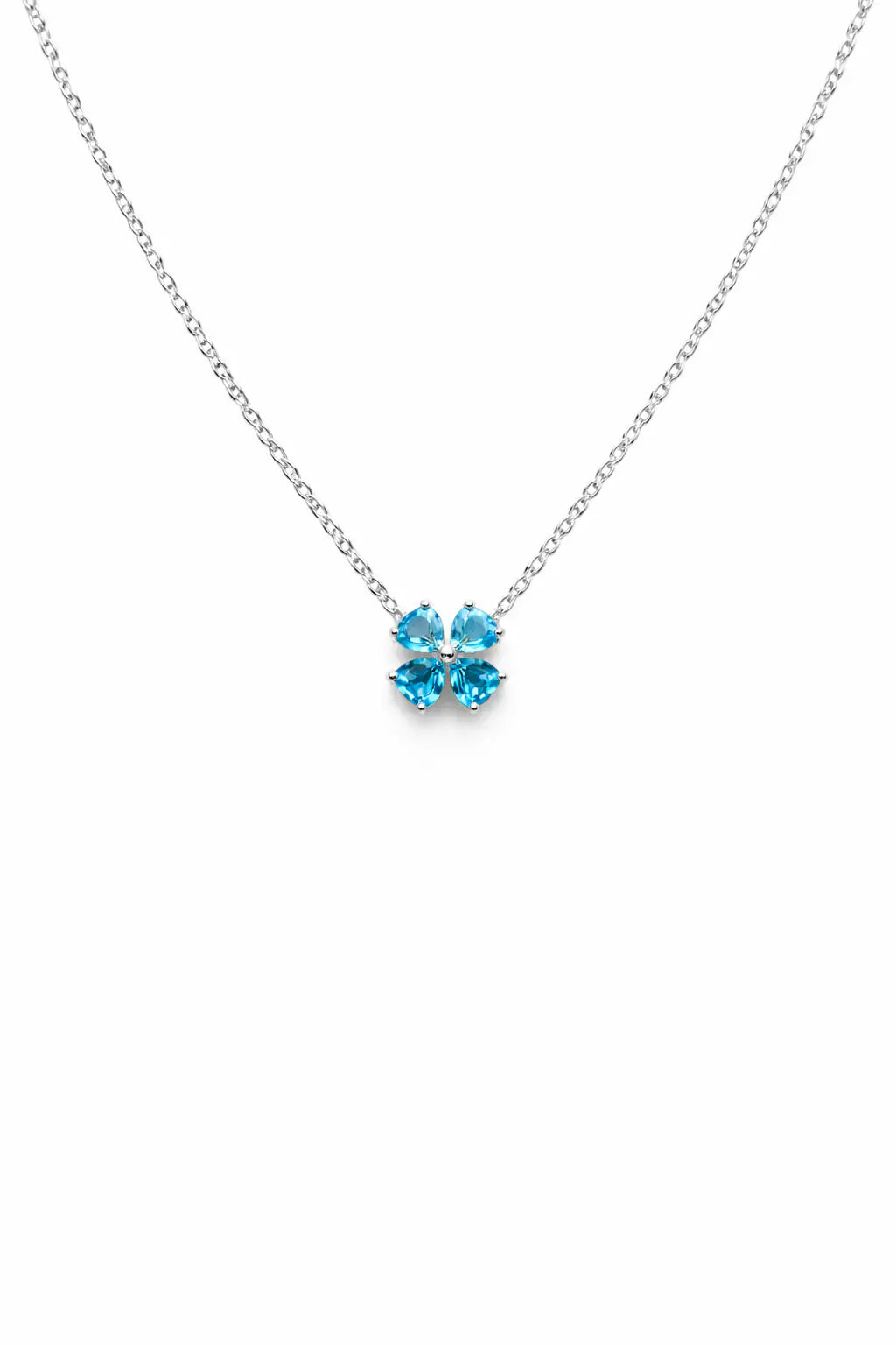 Alboni Clover Aquamarine Necklace - Rubielle London