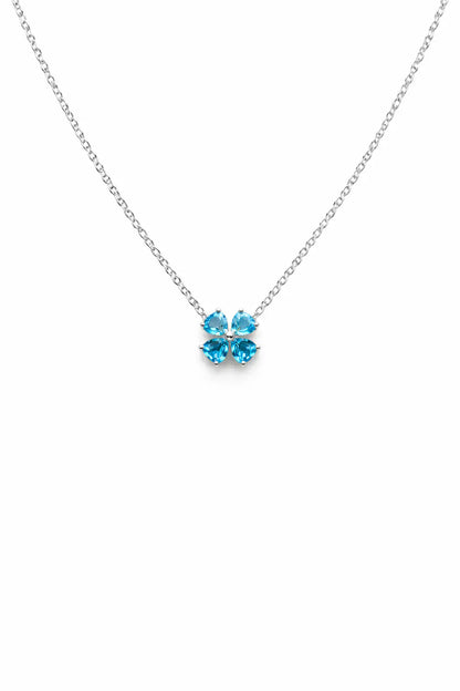 Alboni Clover Aquamarine Necklace - Rubielle London