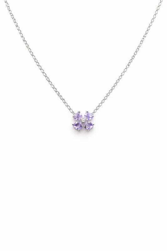 Albion Clover Lavender Necklace - Rubielle London