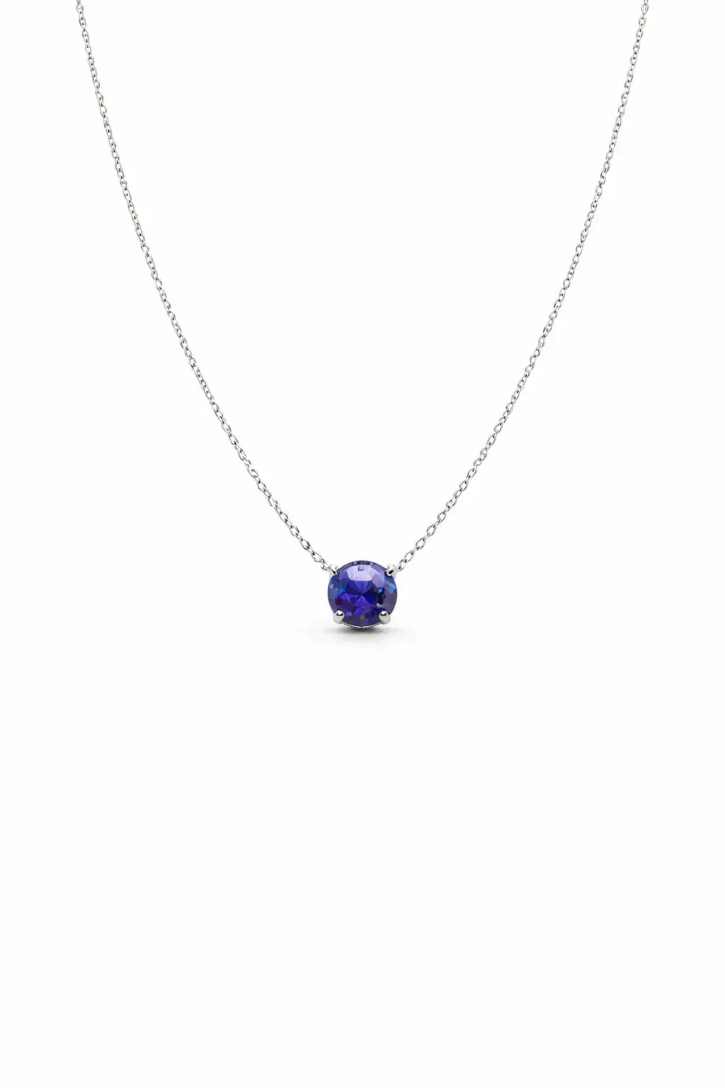 Chelsea Solitaire Tanzanite Necklace 8mm - Rubielle London