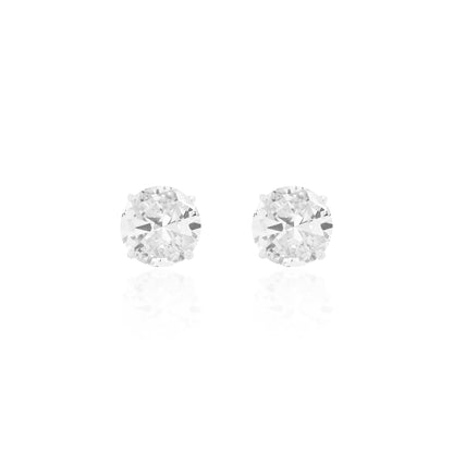 Sovereign Moissanite Studs 10mm  — Portuguese Setting Edition - Rubielle London