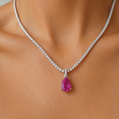 Rosebury Necklace Pendant | Lab Grown Pink Sapphire