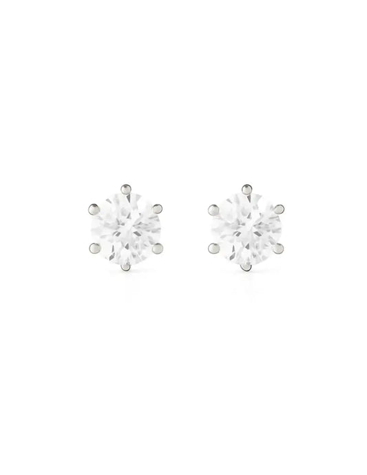 Sovereign Moissanite Stud Earrings - 6.5mm - Rubielle London