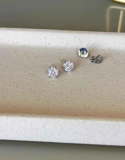 Sovereign Moissanite Stud Earrings - 6.5mm