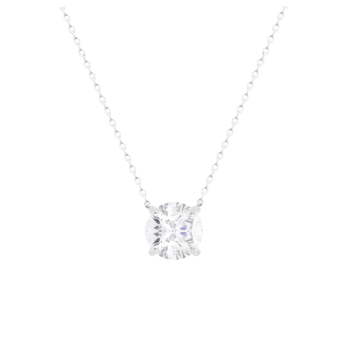 Chelsea Solitaire Necklace 8mm - Rubielle London