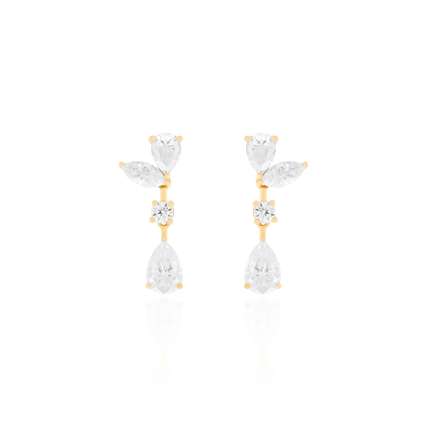 Halcyon Cascade Moissanite Earrings — Vermeil Edition - Rubielle London