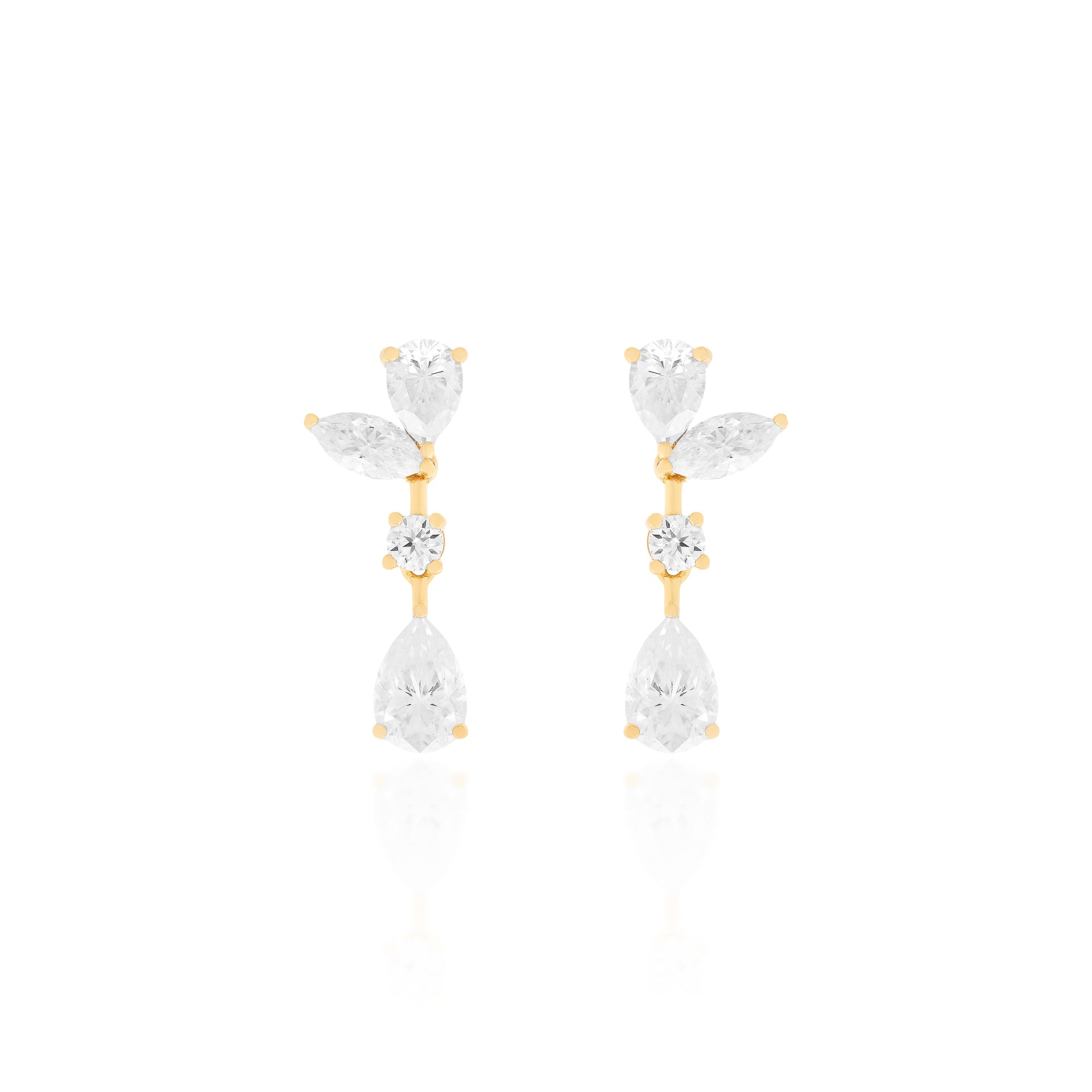 Halcyon Cascade Moissanite Earrings — Vermeil Edition - Rubielle London