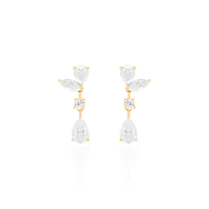 Halcyon Cascade Moissanite Earrings — Vermeil Edition - Rubielle London