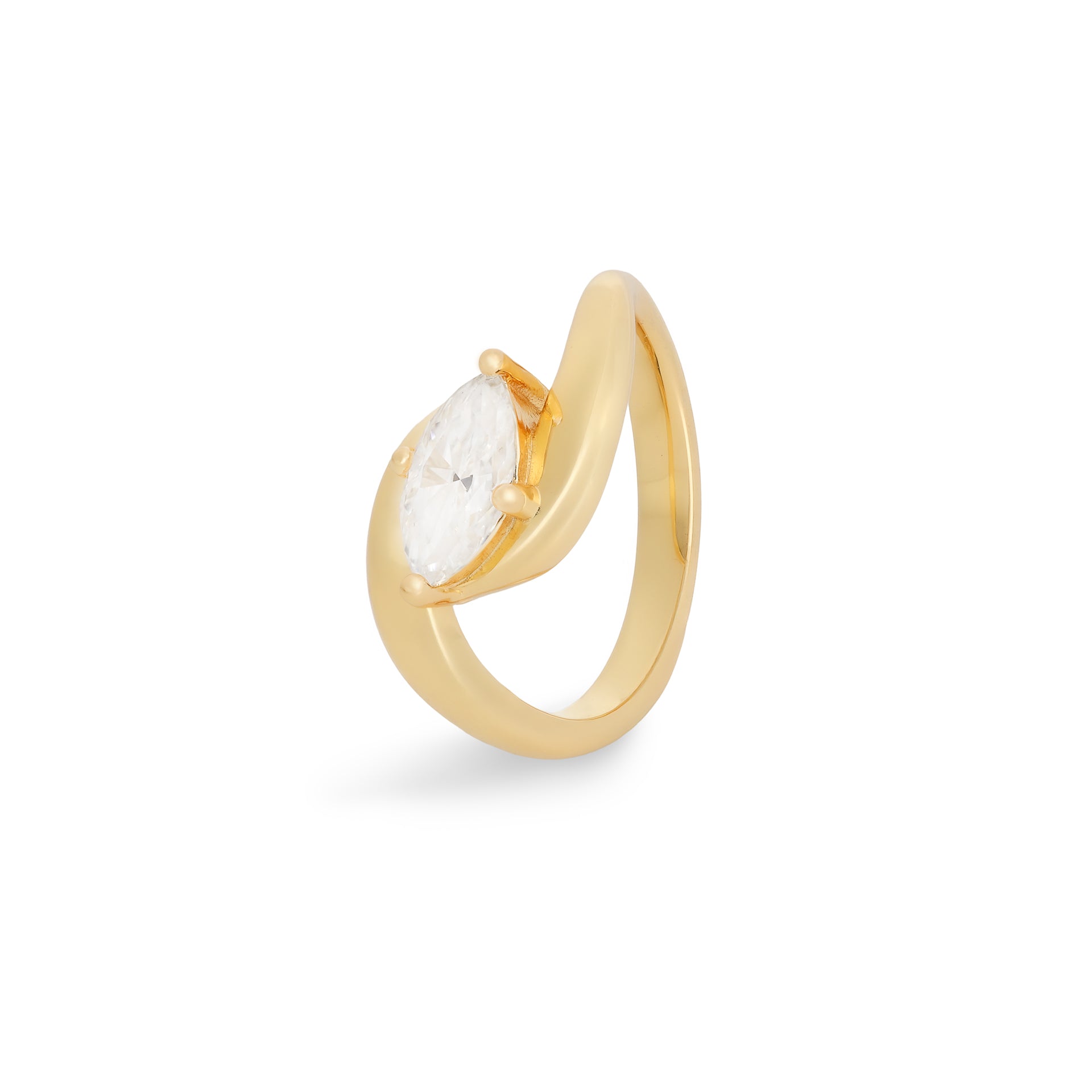 Kensington Marquise Moissanite Ring — Vermeil Edition - Rubielle London